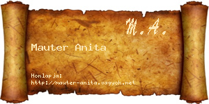 Mauter Anita névjegykártya